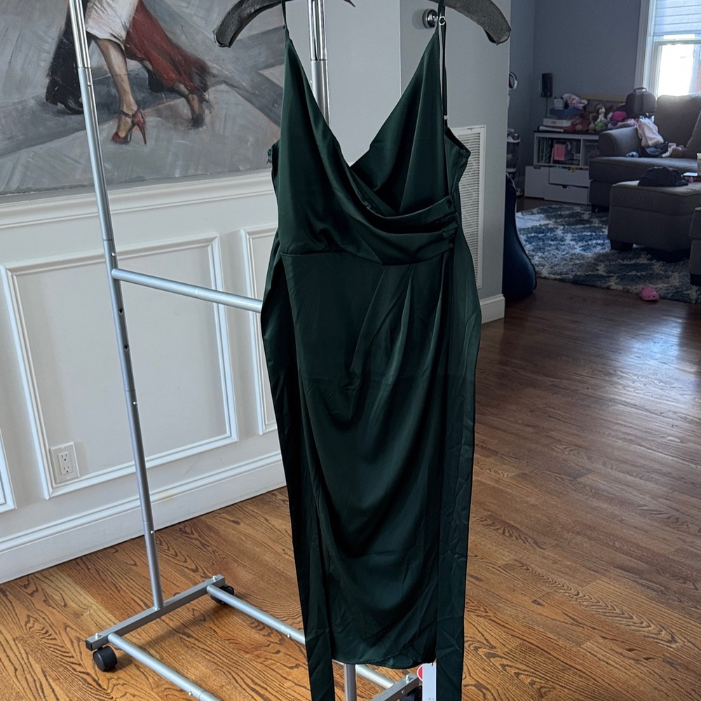 Cider Dark Green Backless Dress